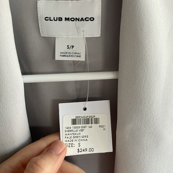 Club Monaco Light Grey Belted Vest - Picture 2 of 4